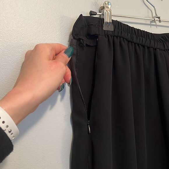 R&M Richards Women's Black Side Slit Layered Wide Leg Sheer Palazzo Pants - Picture 8 of 10